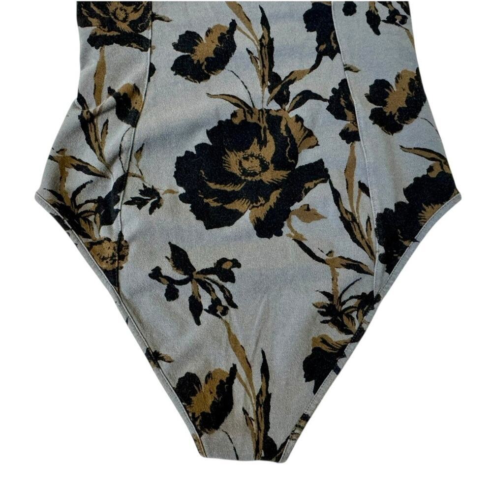 INTIMATELY FREE PEOPLE Wowzers Cut Out Floral Bodysuit Black Grey Keyhole Sz XS - Picture 8 of 9